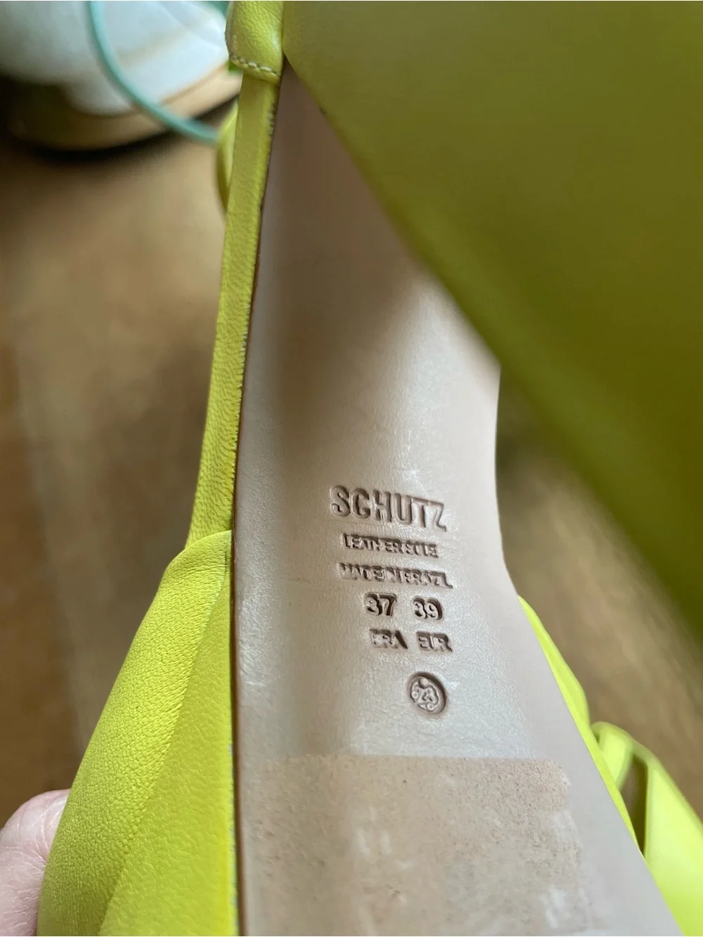 SCHUTZ Lenne Yellow Leather Platform Ankle-Strap Open Toe Heeled Sandals EU 39
